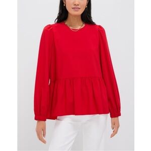 POMANDER PLACE
Red Carlota Peplum Blouse
